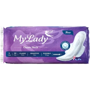 نوار بهداشتی بالدار بزرگ ضخیم کلاسیک مای لیدی 10 عددی